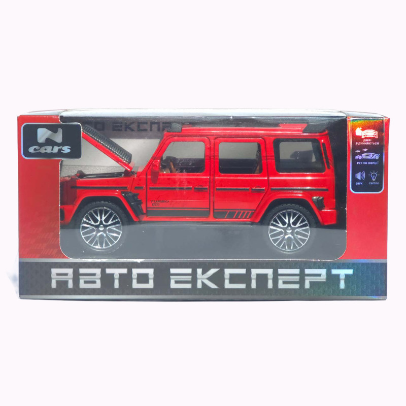 Машинка метал Mercedes-Benz G-Class (Гелендваген) АвтоЕксперт червона 1:32 звук світло (L-0442-50)