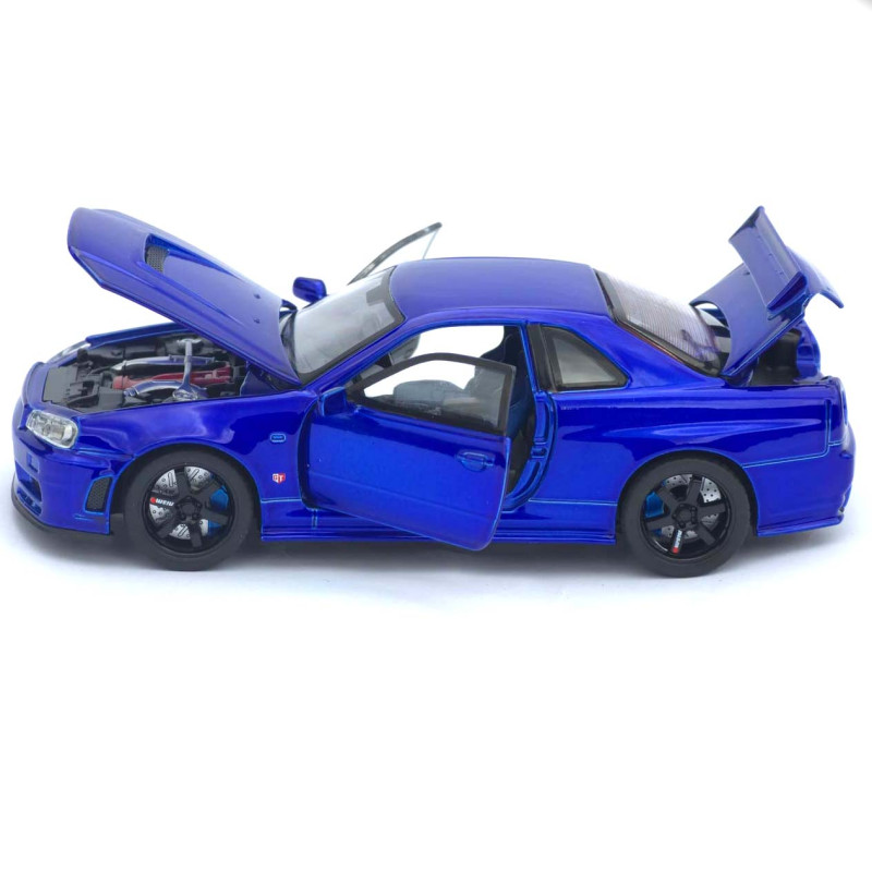 Машинка метал Nissan Skyline GT-R синя 1:32 світло звук інерція відч двері капот багаж (TK-13306)