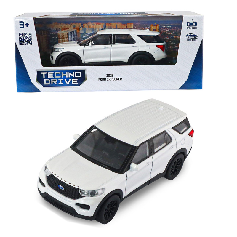 Машинка метал Ford Explorer 2023 Форд білий 1:43 відкр двері 5*12*4см (250392W)