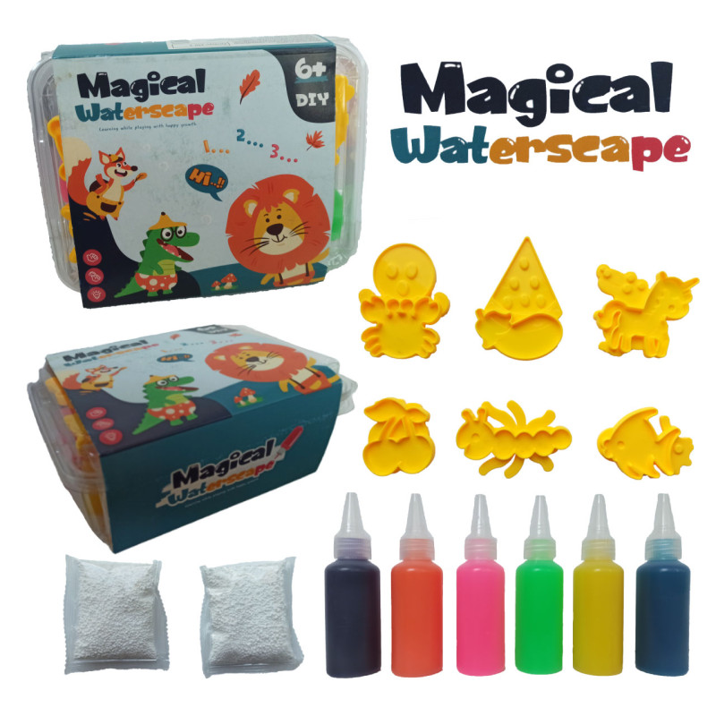 Набір для творчості Magical Waterscape 6 формочок двохстороніх, 6 пляшечок з рідиною 17*13*7см (690-3)