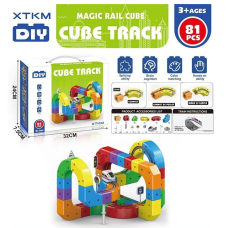Магнитный 3D-трек конструктор Cube Track 81 элемент поезд аккумулятор присоски (537-202)
