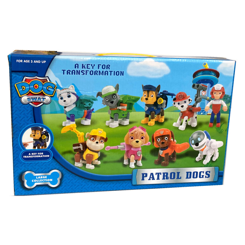 Ігровий набір Patrol Dogs Paw Patrol «Щенячий патруль» - 8 фігурок по 9см., рюкзаки відкриваються (6050)