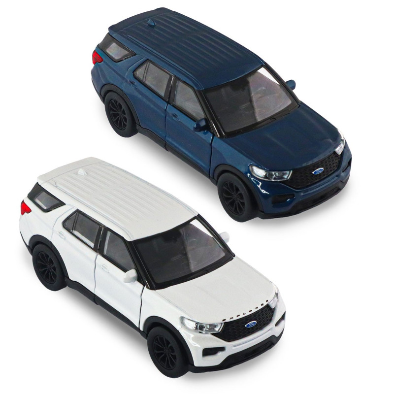 Машинка металл Ford Explorer 2023 Форд голубой металлик 1:43 открывающиеся двери 5*12*4см (250392W)