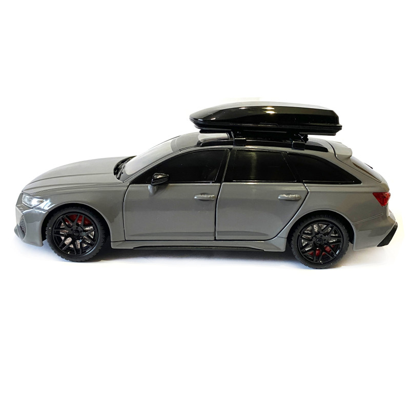 Машинка металева дитяча Audi RS6 ауді, сіра, Автоексперт, світло, інерція, відкриваються двері, багажник, капот, 1:24, 21*8*8см (GT - 05963/GT-0911)