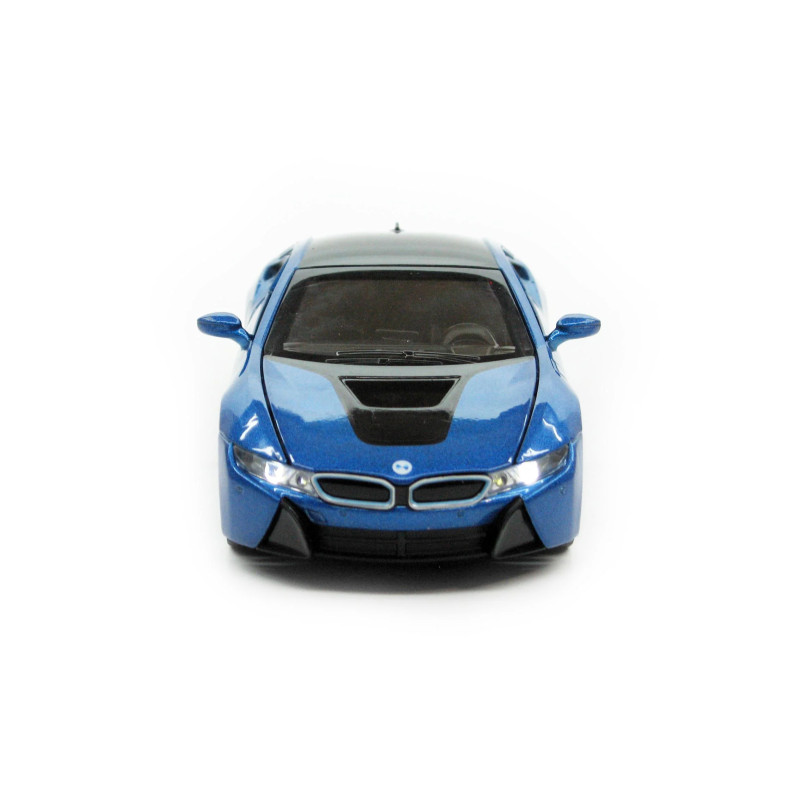 Іграшкова машинка металева BMW i8 купе, БМВ, синя, звук, світло, інерція, откр двері, багажник, капот, Автоексперт, 1:32, 16,5*6,5*4,0 см (11787)