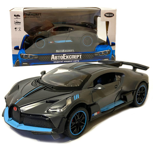 Ігрова машинка Бугатті Широн "Автопром" Bugatti Divo (1:32) сіра. інерц., світ, звук, відкр. двері,14*6*5 см (30307)