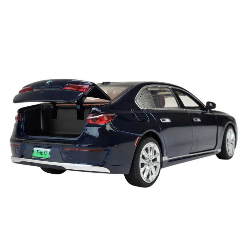 Машина метал BMW I7 БМВ синя 1:24 світло звук 22*6*8см (68288A(B)