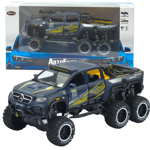 Машинка метал Mercedes-Benz X-Class 6x6 АвтоЕксперт синя 1:32 звук світло інерція 20,5*10*8,5 см (ТК-9172)