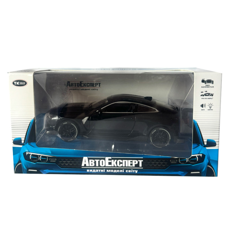 Машинка металева BMW M4 coupe БМВ 1:32 чорна світло звук інерція відкр двері багажник капот 15*7*6см (RS-16079)