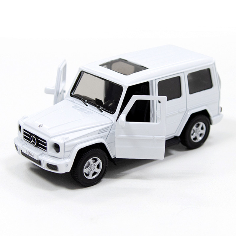 Іграшкова машинка металева MERCEDES BENZ G350, мерседес бенц, білий, відкр двері, інерція, 5*11*4см (250275)