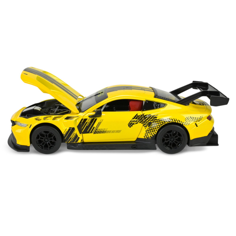 Машинка металева Ford Mustang GT3 жовта 1:24 відкриваються двері капот 20,5*8,5*5 см (661293A)