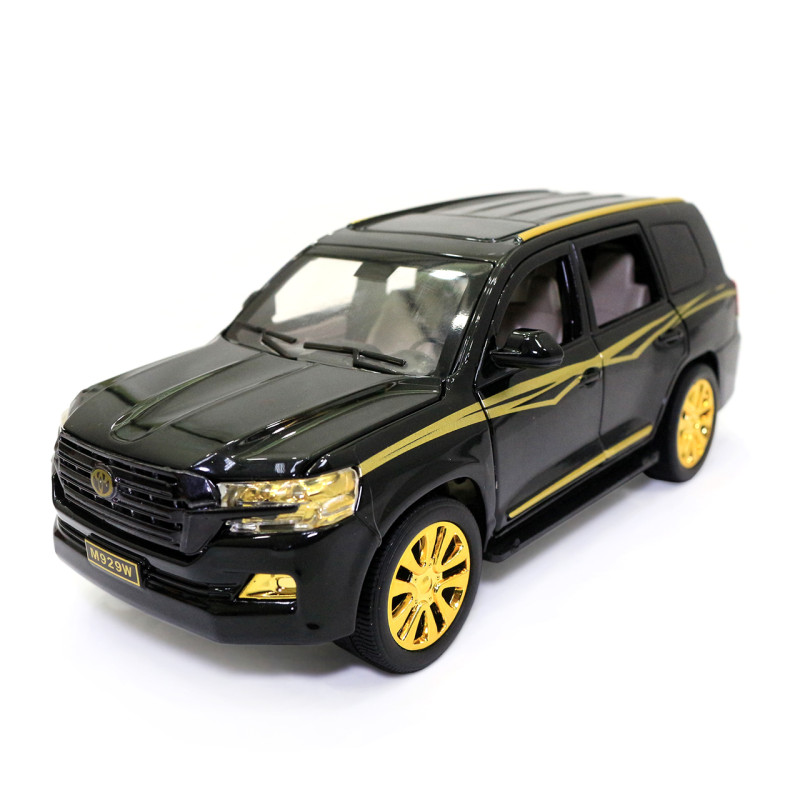 Машинка металева Toyota Land Cruiser "AutoExpert" Тойота джип чорний із золотом звук світло 19*7*7 см (EL-3912)