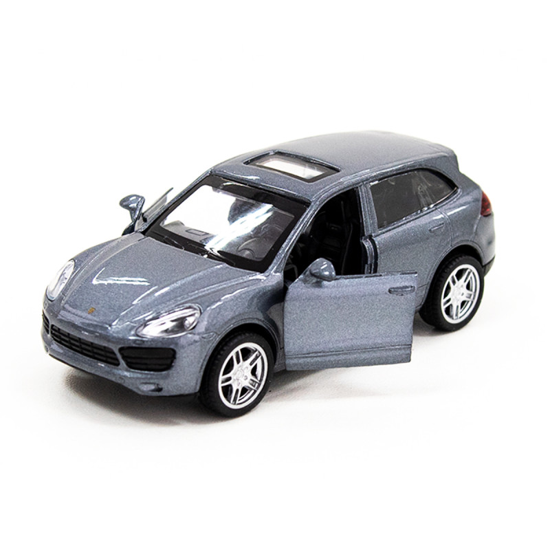 Іграшкова машинка металева PORSCHE CAYENNE S, порше каєн, сріблястий, сірий, відкр двері, інерція, 4*11*4см (250250)