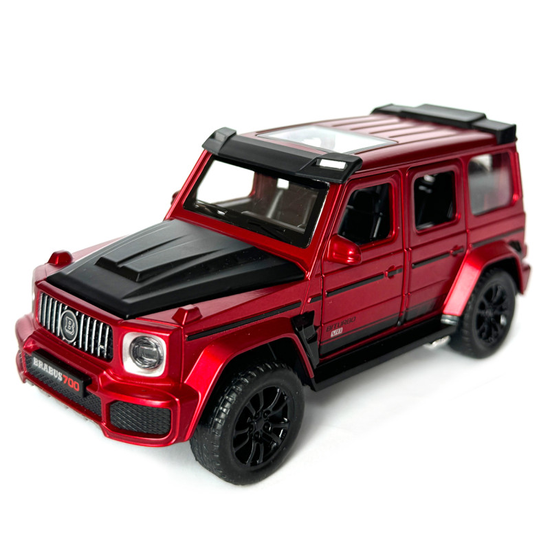 Машинка металева Mercedes-Benz G-Class Brabus 700 мерседес бенс джип червоний 1:32 звук світло інерція відкр двері багажник капот гумові колеса 15*6,5*7см (AP-1738)
