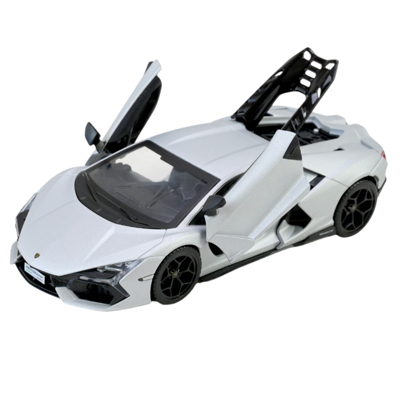 Машинка металева Lamborghini Revuelto Автопром 1:32 срібляста звук світло відкр двері (68737(G))