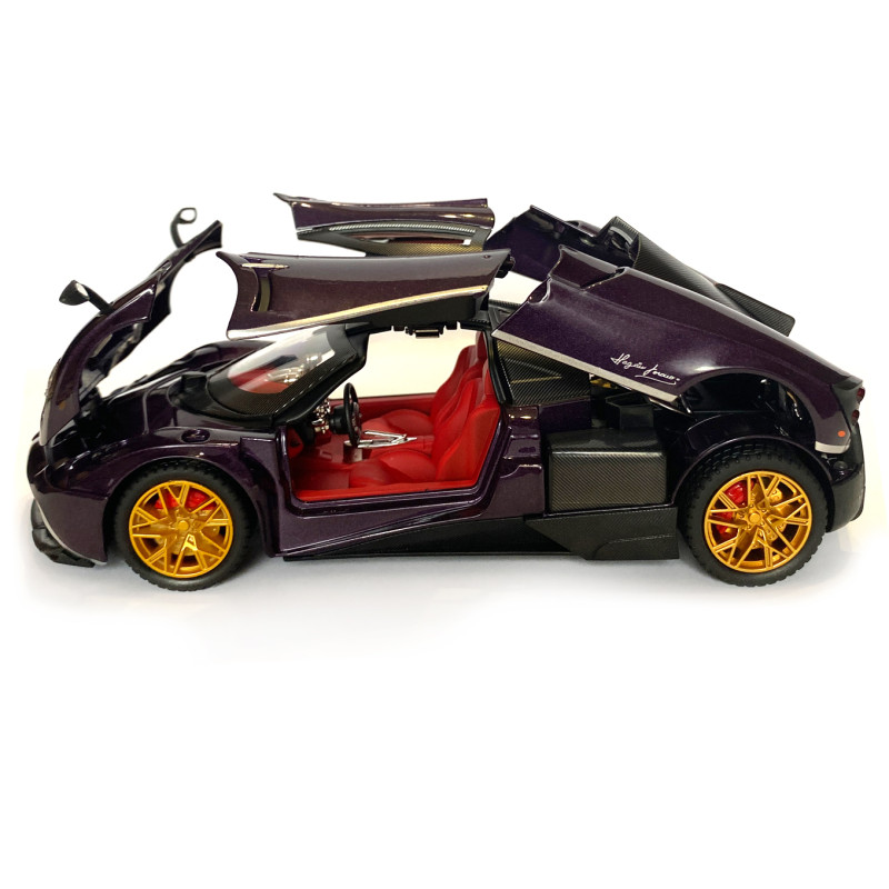 Машинка металева іграшкова Pagani huayra Roadster, Авто Експерт, 1:24, фіолетова, світло, звук, інерція, відкр. двері, 21*5,5*9см. (GT-01557)