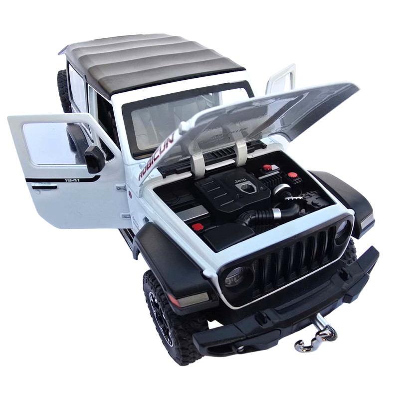 Машинка метал Jeep Wrangler Rubicon джип вранглер білий 1:24 світло звук 21,5*8*9см (GT - 94911)