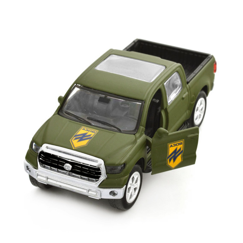 Машинка металева серії Шеврони Героїв Toyota Tundra Азов 1:40 мілітарі 5*12*4см (KM6008)