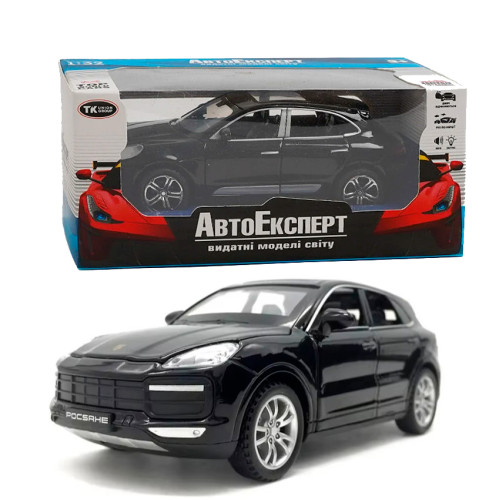 Машинка игровая Porsche Macan «АвтоЕксперт» Порше Макан, металл, черная, подсветка фар, звук, инерция, открываются двери, капот, 16*7*6, 15506