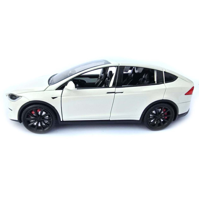 Машинка метал Tesla model X електрокар біла Тесла 1:24 відкр двері баг капот звук світло 17,5*7,5*5,5см (EL 97188)