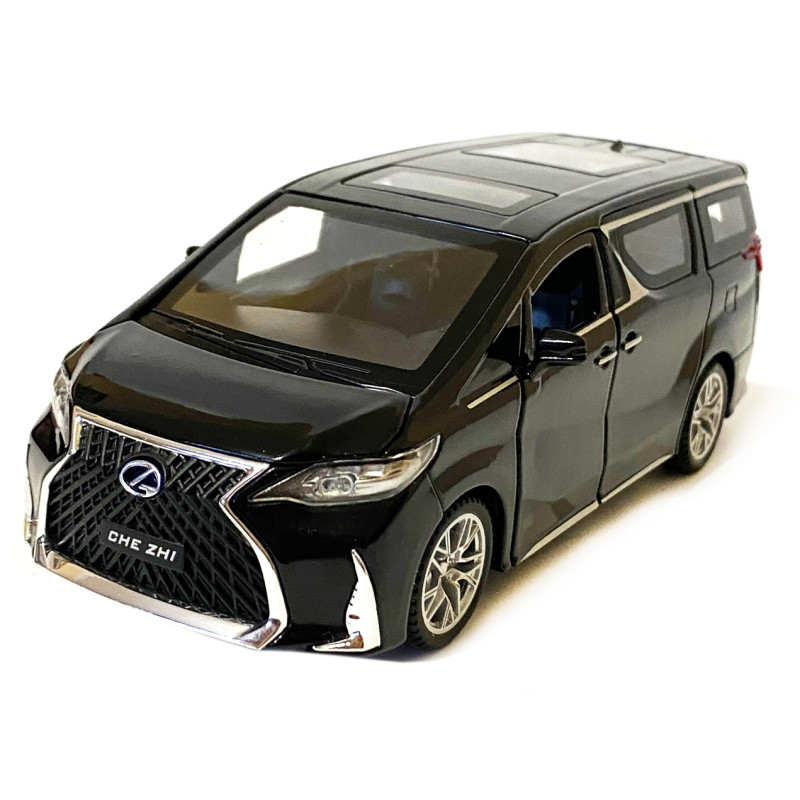 Машинка металева Lexus Лексус LM300h 2019, мінівен, «AutoExpert» ,чорний, інерц., звук, світ, відкр двері.,16*7*7 см (GT-1952)