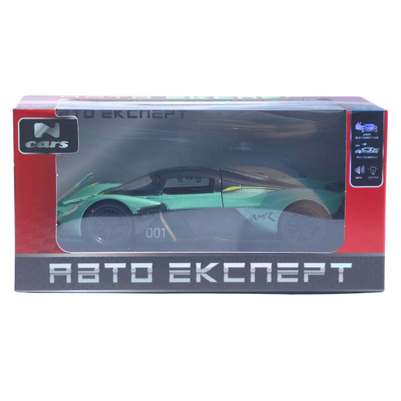Машинка метал Aston Martin Valkyrie АвтоЕксперт зелена 1:32 звук світло 15*6*4 см (L-0508-85)
