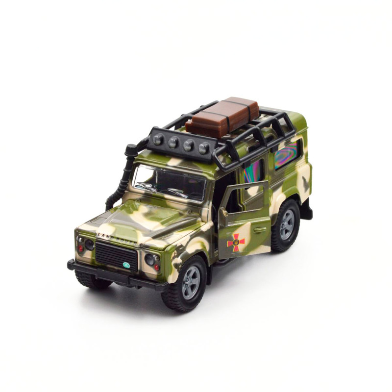 Игровой набор Land Rover Defender Миллитари с лодкой металл пластик длина с прицепом 27см (520191.270)