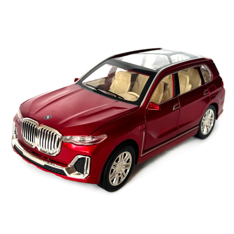 Машинка металева BMW X7 БМВ червона 1:24 світло звук відкриваються двері баг капот резинові колеса 19*7,5*8см (AP-1843)