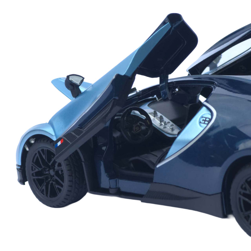 Машинка метал Bugatti Chiron АвтоЕксперт 1:24 синя звук світло інерція 20,5*10*5,5 см (G6601-52)