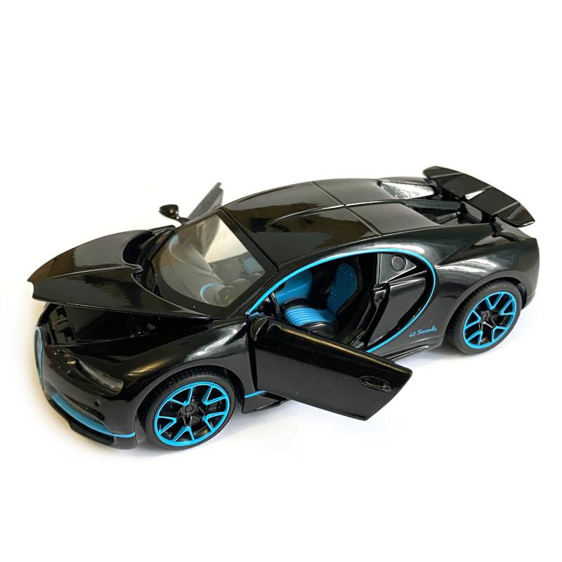 Ігрова машинка Бугатті Широн "Автопром" Bugatti Chiron (1:32) чорна. інерц., світ, звук, відкр. двері,14*6*5 см (LF - 83880)