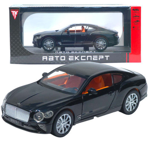 Машинка метал Bentley Continental GT АвтоЕксперт чорна 1:24 звук світло відкр двері капот багажник (RS-93415)