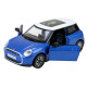 Машина металл Mini Cooper Міні Купер синяя 1:28 свет звук откр двери 14*6*5 см (68740B)