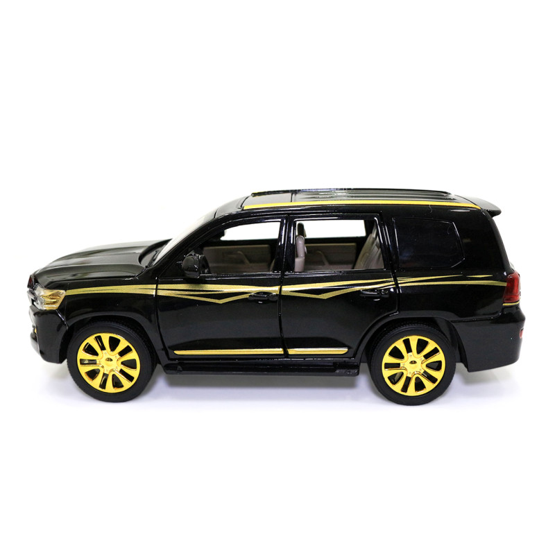 Машинка металева Toyota Land Cruiser "AutoExpert" Тойота джип чорний із золотом звук світло 19*7*7 см (EL-3912)