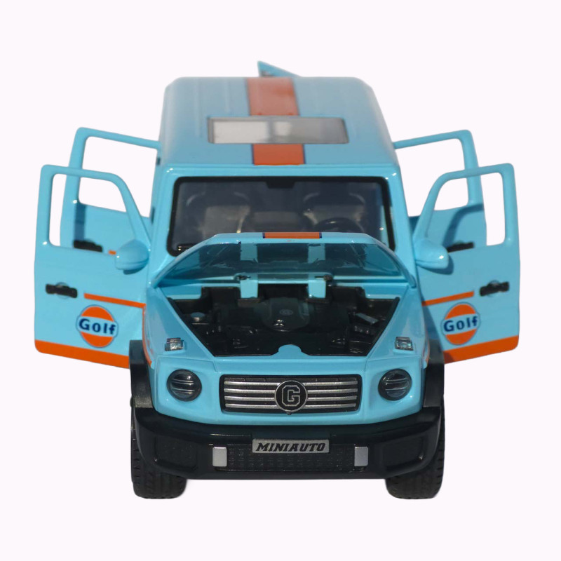Машинка метал Mercedes-Benz G-Class (Гелендваген) АвтоЕксперт блакитна 1:32 звук світло (LF-80110)
