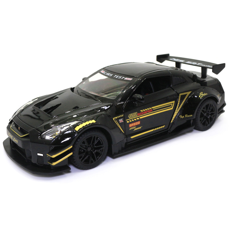 Іграшкова машинка металева Nissan GT-R «АвтоЕксперт» Ніссан ГТ-Р черный звук світло 20*6*9 см (GT-2247)