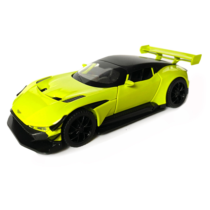Іграшкова машинка металева Aston Martin Vulcan, астон мартін, салатова, звук, світло, інерція, откр двері, капот, Автоексперт, 1:32,14,5*7*4,5 см (ТК-10601)