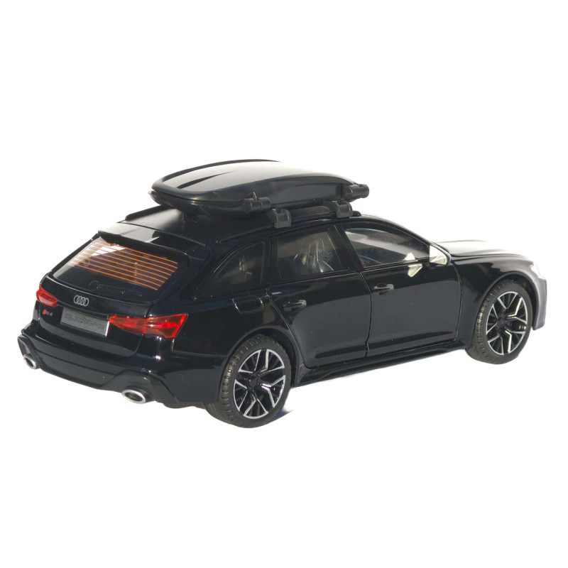Машинка метал Audi RS6 Avant чорна 1:24 світло звук відкр двері капот багажник (1870-07)