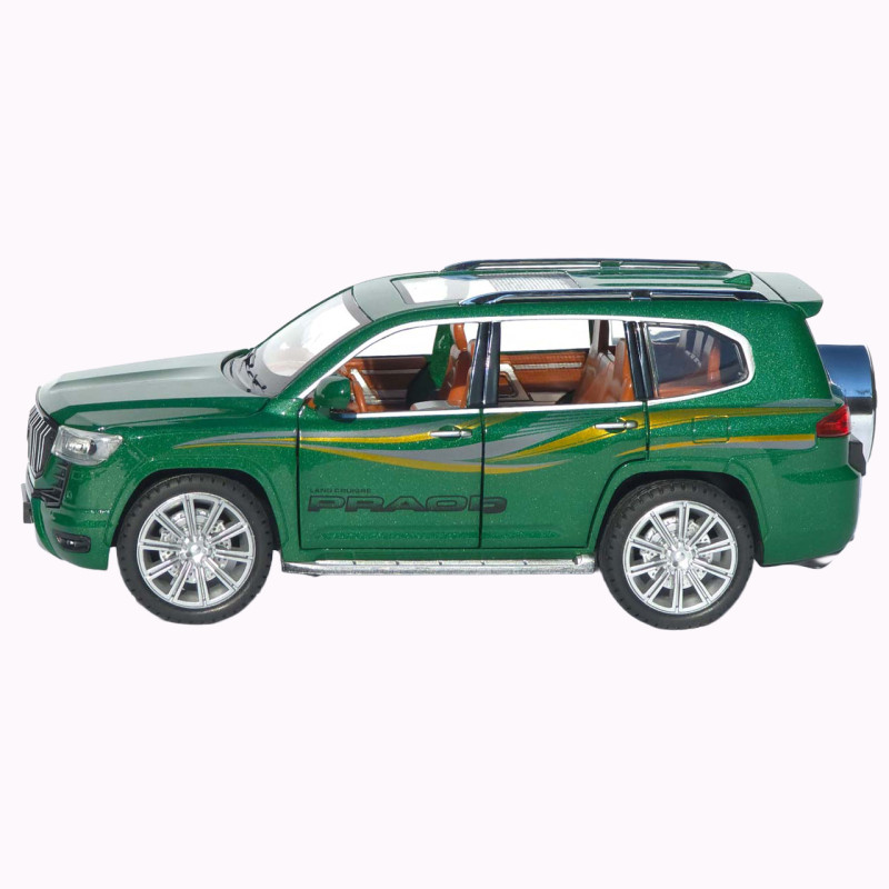Машинка метал Toyota Land Cruiser Prado АвтоЕксперт зелена 1:24 звук світло відкр двері капот багаж (1200-57)