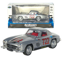 Машинка металева Mercedes-Benz 300 SL (W198) сріблястий світло звук відкр двері капот багажник (TK-10447)