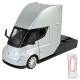 Машина метал Tesla semi truck head Тесла вантажівка срібло 1:24 світло звук 20*7*12см (AP7731)