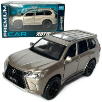Машинка металева Lexus LX570 Лексус срібний 1:32 звук світло інерція відкр двері багажник капот гумові колеса 15,5*6*7см (AP-1810) 