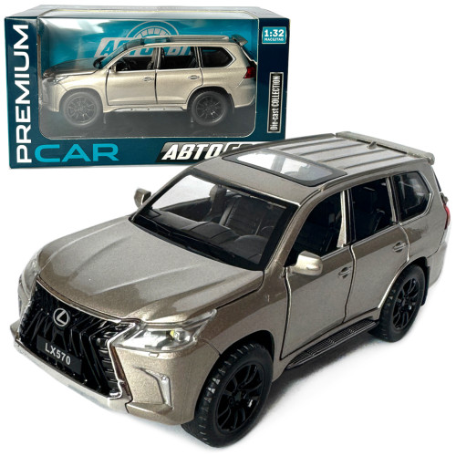 Машинка металева Lexus LX570 Лексус срібний 1:32 звук світло інерція відкр двері багажник капот гумові колеса 15,5*6*7см (AP-1810) 