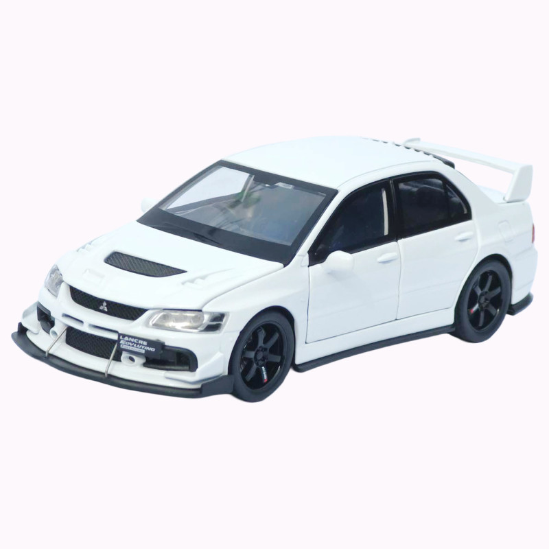 Mitsubishi Машинка метал Lancer Evolution IX біла 1:32 світло звук інерція відч двері баг капот 15*5,5*4,5см (TK-20651)