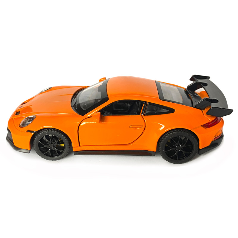 Іграшкова машинка металева Porsche 911 GT3, порше, оранджевий, звук, світло, інерція, откр двері, капот, Автоексперт, 1:32,15*7*4,5см (ТК-17610)