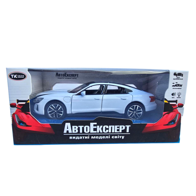 Машинка метал Audi e-tron GT Ауді біла 1:32 світло звук 15*7*5см (86544)