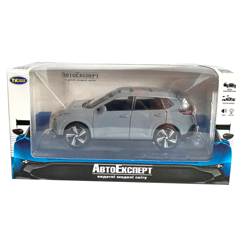 Іграшкова машинка металева Nissan X-Trail VC-Turbo 300, ніссан, сірий, звук, світло, інерція, откр двері, капот, Автоексперт, 1:32,14,5*7*6см (ТК-10415)