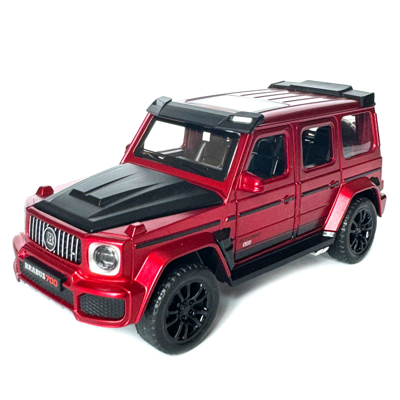 Машинка металева Mercedes-Benz G-Class Brabus 700 мерседес бенс джип червоний 1:32 звук світло інерція відкр двері багажник капот гумові колеса 15*6,5*7см (AP-1738)