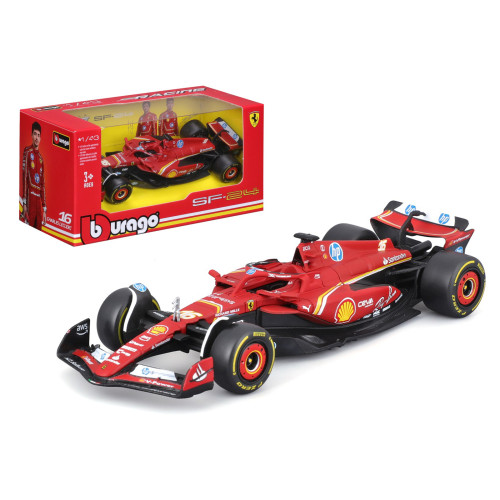 Машинка металлическая Ferrari Racing SF-24 Bburago, 1:43, Ферарри Рейсинг SF-24 Ббураго, 13*5*3 см (18-36844)