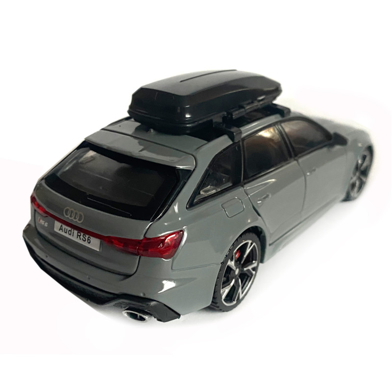 Іграшкова машинка металева Audi RS6, ауді, сіра, звук, світло, відкр двері, багажник, капот, Автоексперт, 1:32, 15*7*5см (ТК-10206/97056)
