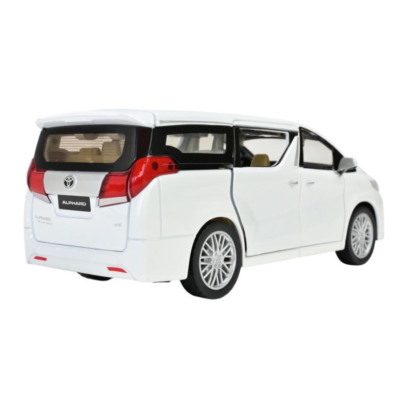 Машинка метал Toyota Alphard Автопром біла 1:29 світло звук відкр двері 17*6,5*6,5 см (68481)